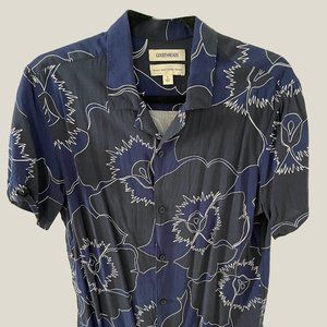 SALE S GOODTHREADS NAVY FLORAL PRINT SHORT SLEEVE WOVEN SHIRT